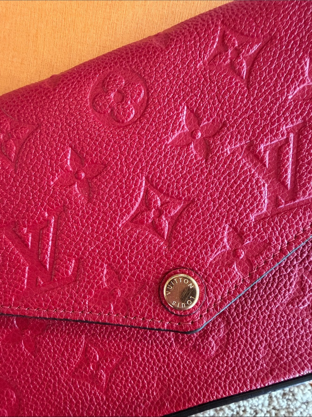 Louis Vuitton Felicie Pochette Red Monogram Empreinte - Picture 6 of 10